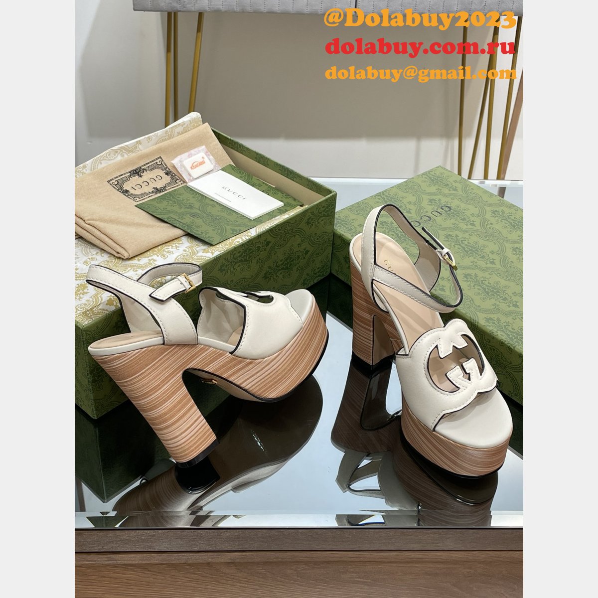 perfect G*u*i cheap replica cutout sandals shoes on 2023 sale