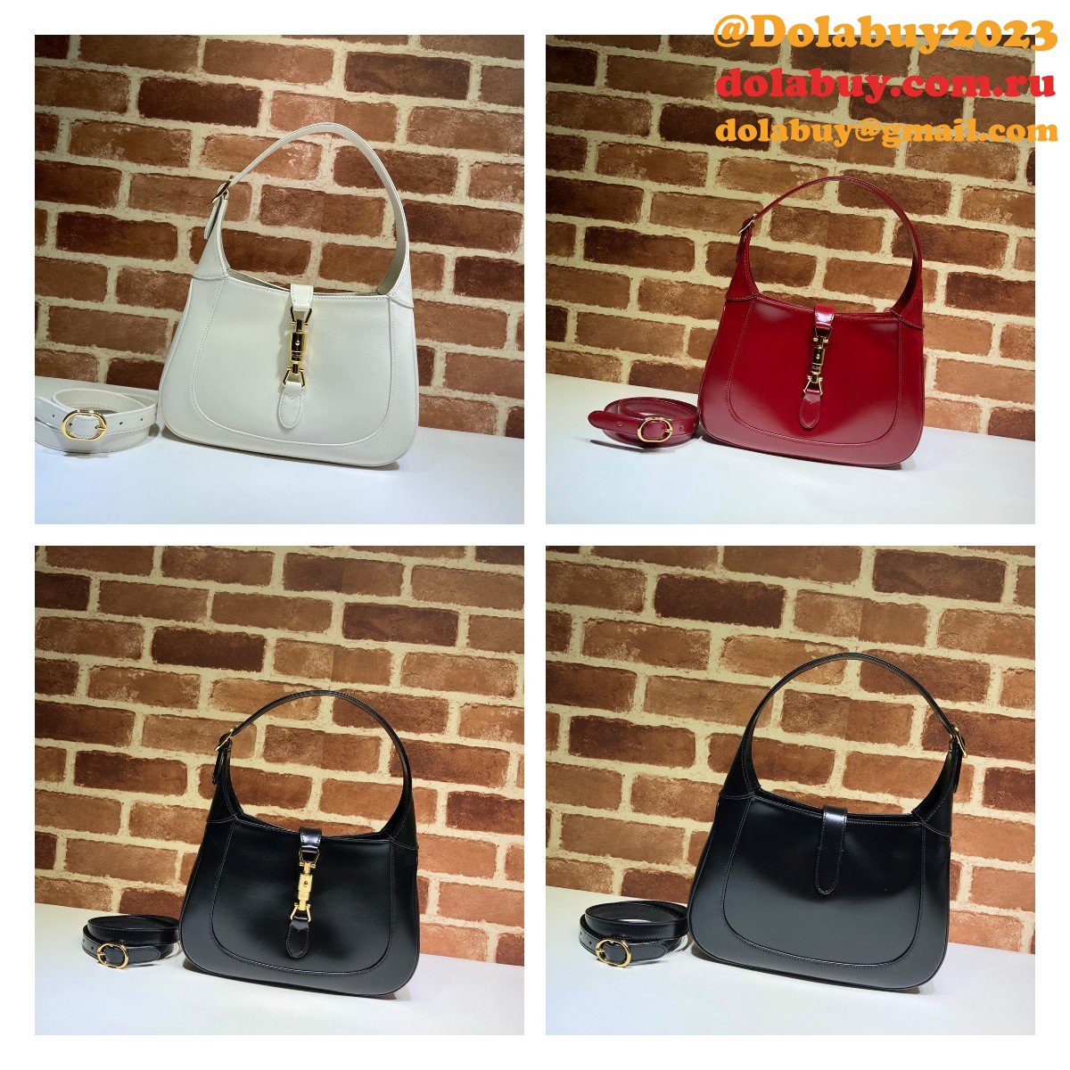 designer replica G*u*i jackie 1961 hobo bag 636709 leather