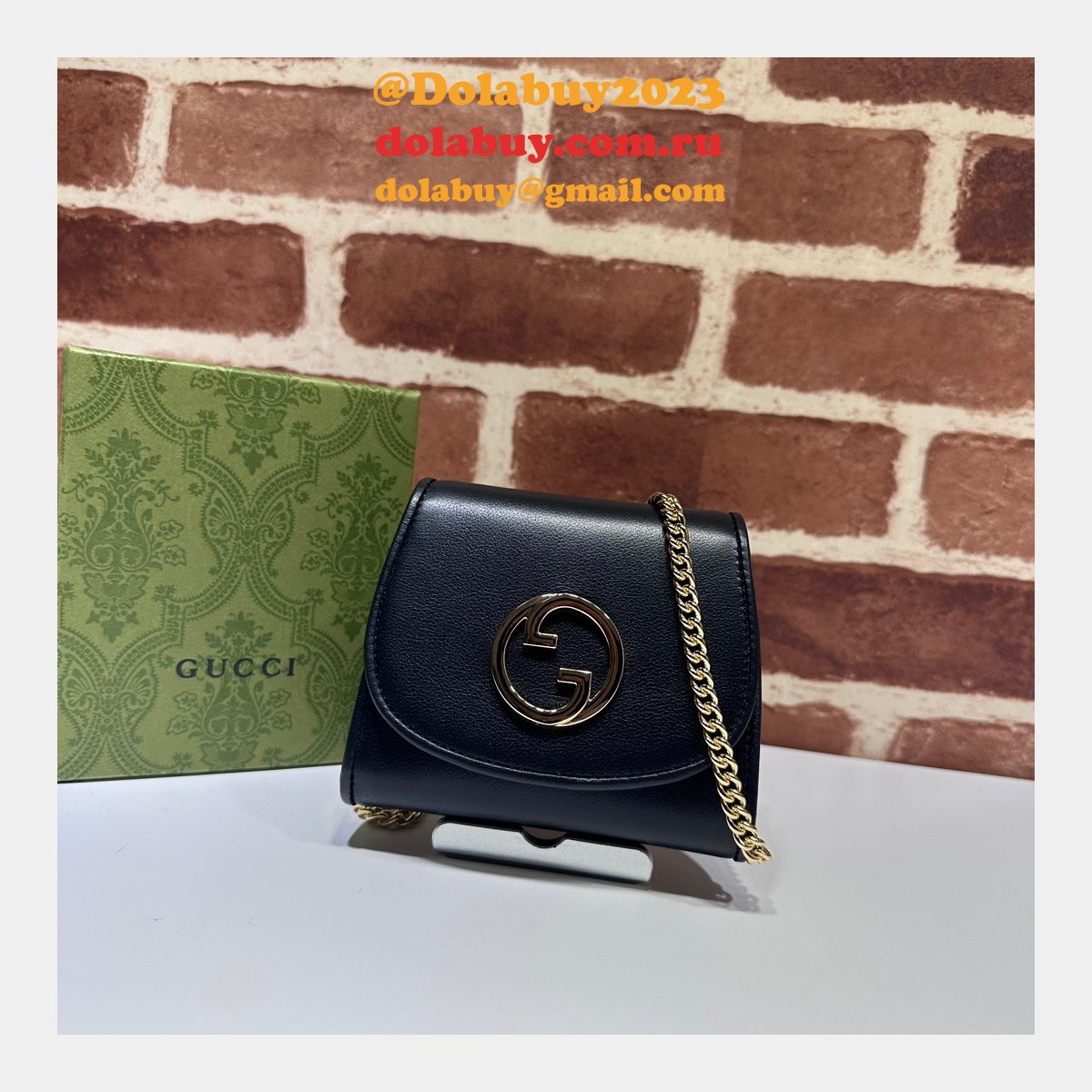 G*u*i fake blondie compact chain wallet top quality 725219 bag