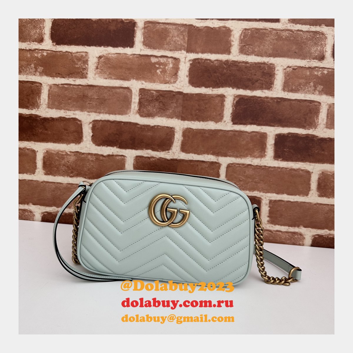 faux G*u*i matelassé shoulder gg marmont replica top bag