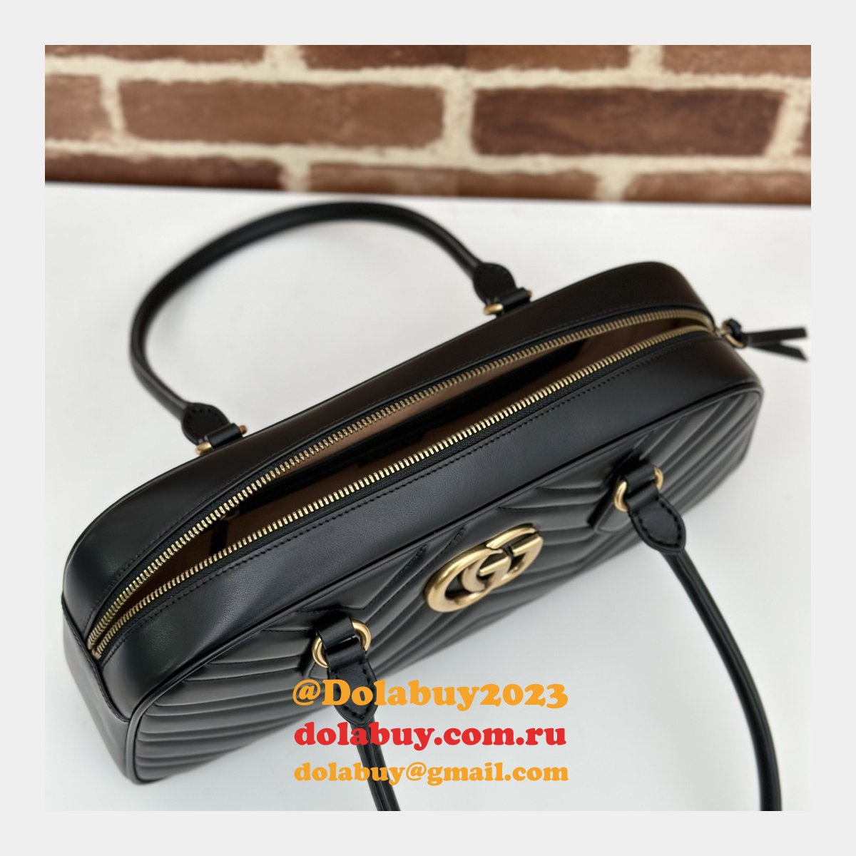designer 795218 gg marmont G*u*i replica top handle bag