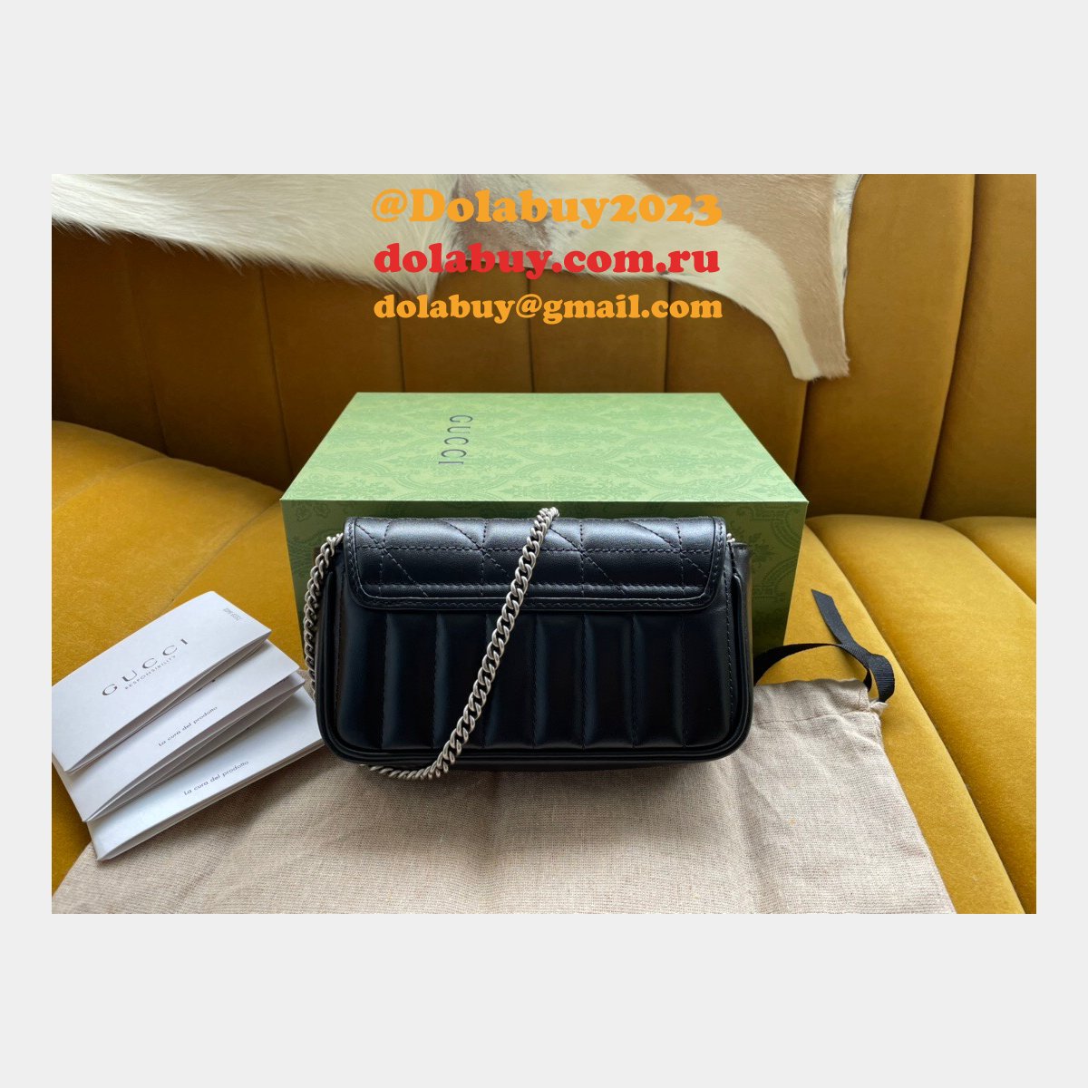 top quality G*u*i gg 476433 marmont matelassé leather super mini bag